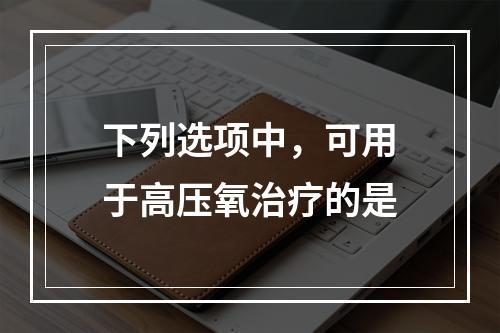 下列选项中，可用于高压氧治疗的是