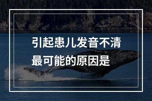 引起患儿发音不清最可能的原因是