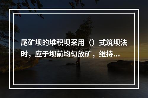 尾矿坝的堆积坝采用（）式筑坝法时，应于坝前均匀放矿，维持坝体