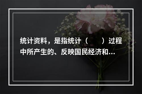 统计资料，是指统计（　　）过程中所产生的、反映国民经济和社会