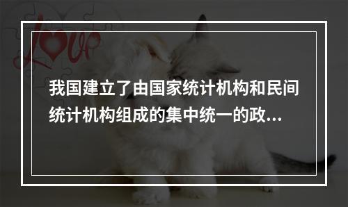 我国建立了由国家统计机构和民间统计机构组成的集中统一的政府统