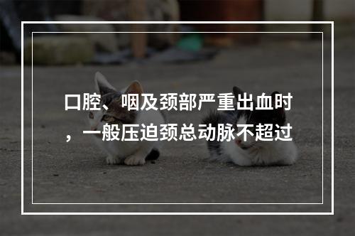 口腔、咽及颈部严重出血时，一般压迫颈总动脉不超过