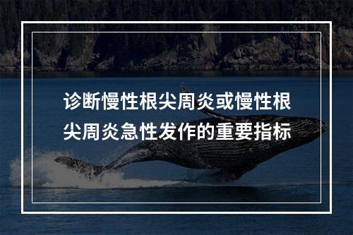 诊断慢性根尖周炎或慢性根尖周炎急性发作的重要指标