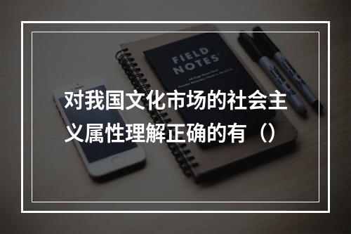 对我国文化市场的社会主义属性理解正确的有（）