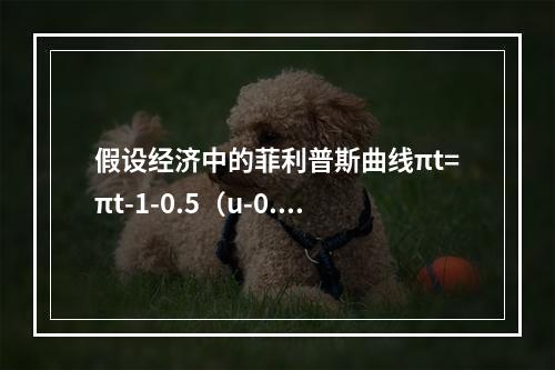 假设经济中的菲利普斯曲线πt=πt-1-0.5（u-0.06