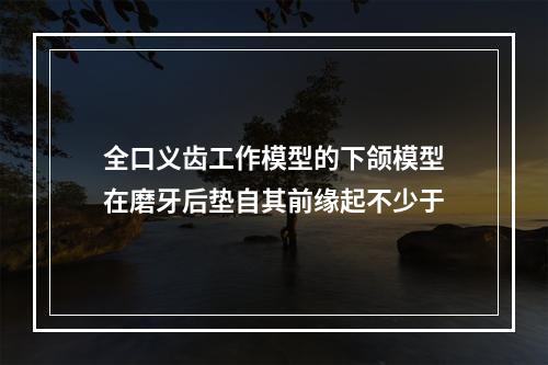 全口义齿工作模型的下颌模型在磨牙后垫自其前缘起不少于