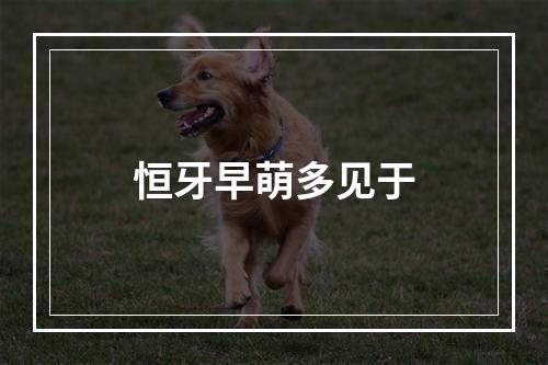 恒牙早萌多见于