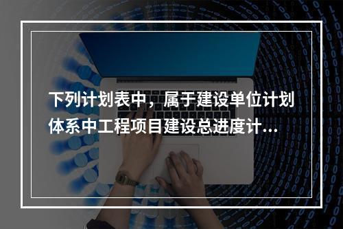 下列计划表中，属于建设单位计划体系中工程项目建设总进度计划的