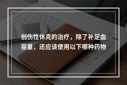 创伤性休克的治疗，除了补足血容量，还应该使用以下哪种药物