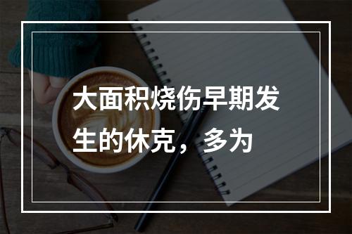 大面积烧伤早期发生的休克，多为