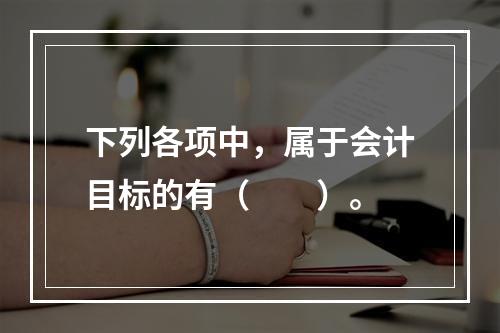 下列各项中，属于会计目标的有（　　）。