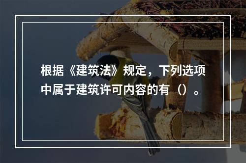 根据《建筑法》规定，下列选项中属于建筑许可内容的有（）。