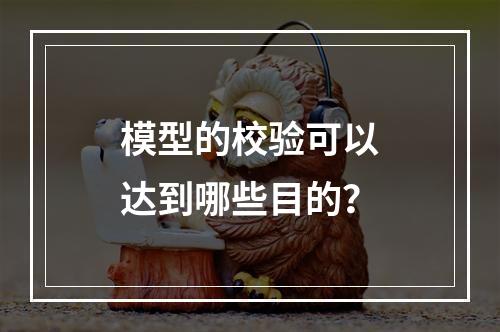 模型的校验可以达到哪些目的？