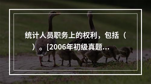 统计人员职务上的权利，包括（　　）。[2006年初级真题]