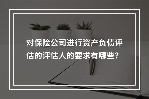 对保险公司进行资产负债评估的评估人的要求有哪些？