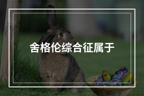 舍格伦综合征属于