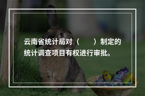 云南省统计局对（　　）制定的统计调查项目有权进行审批。