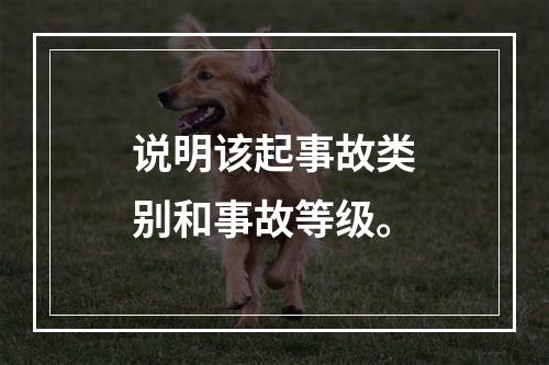 说明该起事故类别和事故等级。