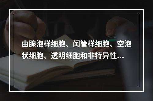 由腺泡样细胞、闰管样细胞、空泡状细胞、透明细胞和非特异性腺样