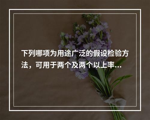 下列哪项为用途广泛的假设检验方法，可用于两个及两个以上率或构