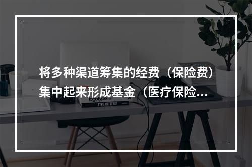 将多种渠道筹集的经费（保险费）集中起来形成基金（医疗保险基金