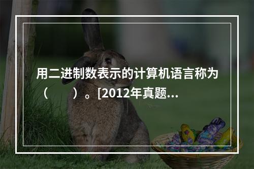 用二进制数表示的计算机语言称为（　　）。[2012年真题]