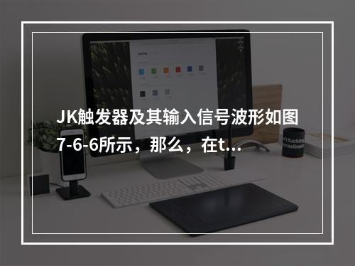 JK触发器及其输入信号波形如图7-6-6所示，那么，在t=