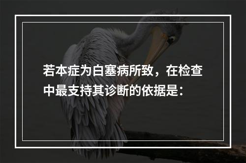 若本症为白塞病所致，在检查中最支持其诊断的依据是：