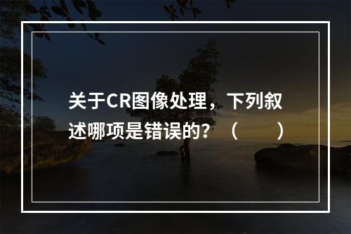 关于CR图像处理，下列叙述哪项是错误的？（　　）