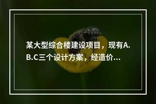 某大型综合楼建设项目，现有A.B.C三个设计方案，经造价工程