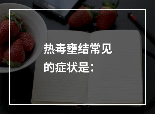 热毒壅结常见的症状是：