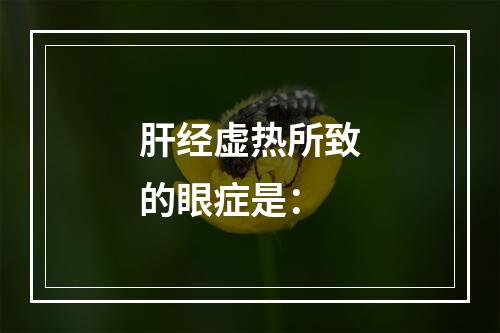 肝经虚热所致的眼症是：