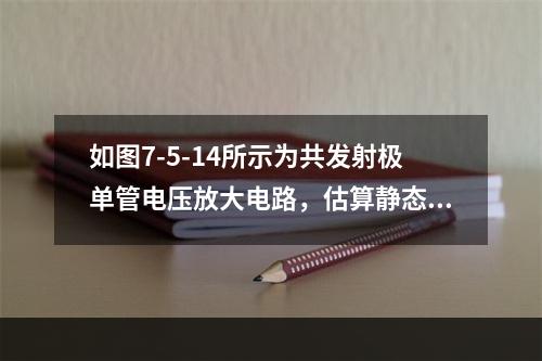 如图7-5-14所示为共发射极单管电压放大电路，估算静态点