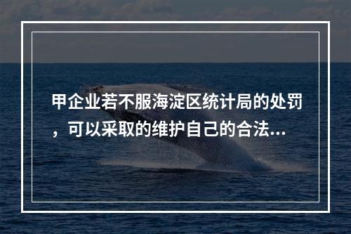 甲企业若不服海淀区统计局的处罚，可以采取的维护自己的合法权益