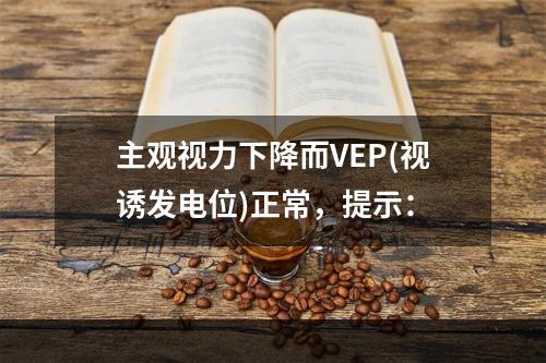 主观视力下降而VEP(视诱发电位)正常，提示：