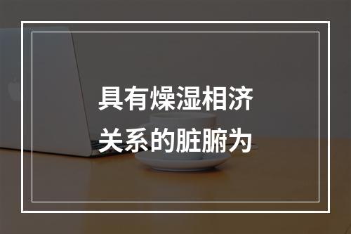 具有燥湿相济关系的脏腑为