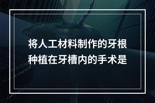 将人工材料制作的牙根种植在牙槽内的手术是