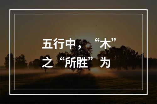 五行中，“木”之“所胜”为