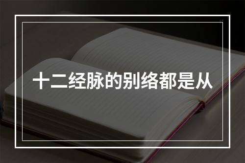 十二经脉的别络都是从