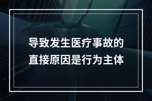 导致发生医疗事故的直接原因是行为主体