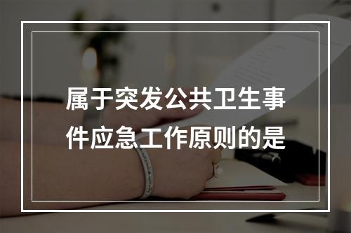 属于突发公共卫生事件应急工作原则的是