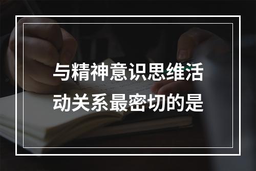 与精神意识思维活动关系最密切的是