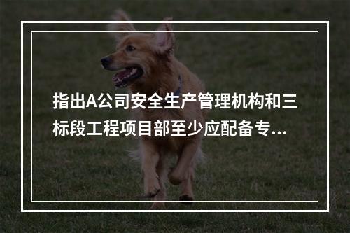 指出A公司安全生产管理机构和三标段工程项目部至少应配备专职安