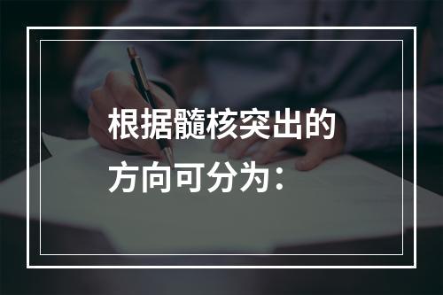 根据髓核突出的方向可分为：