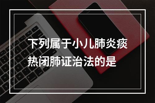 下列属于小儿肺炎痰热闭肺证治法的是