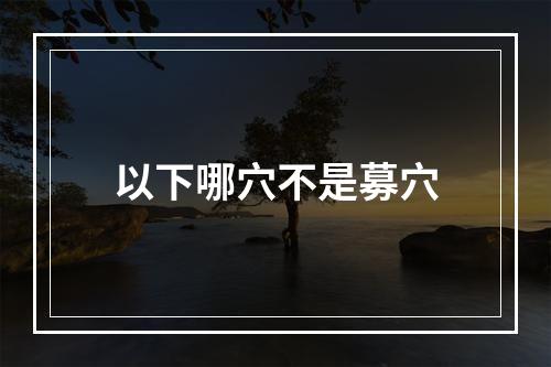 以下哪穴不是募穴