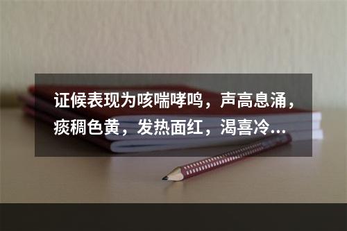 证候表现为咳喘哮鸣，声高息涌，痰稠色黄，发热面红，渴喜冷饮，