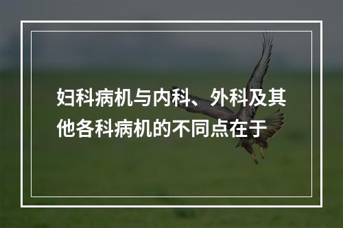 妇科病机与内科、外科及其他各科病机的不同点在于