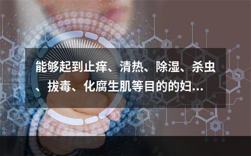 能够起到止痒、清热、除湿、杀虫、拔毒、化腐生肌等目的的妇科外