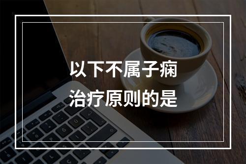 以下不属子痫治疗原则的是